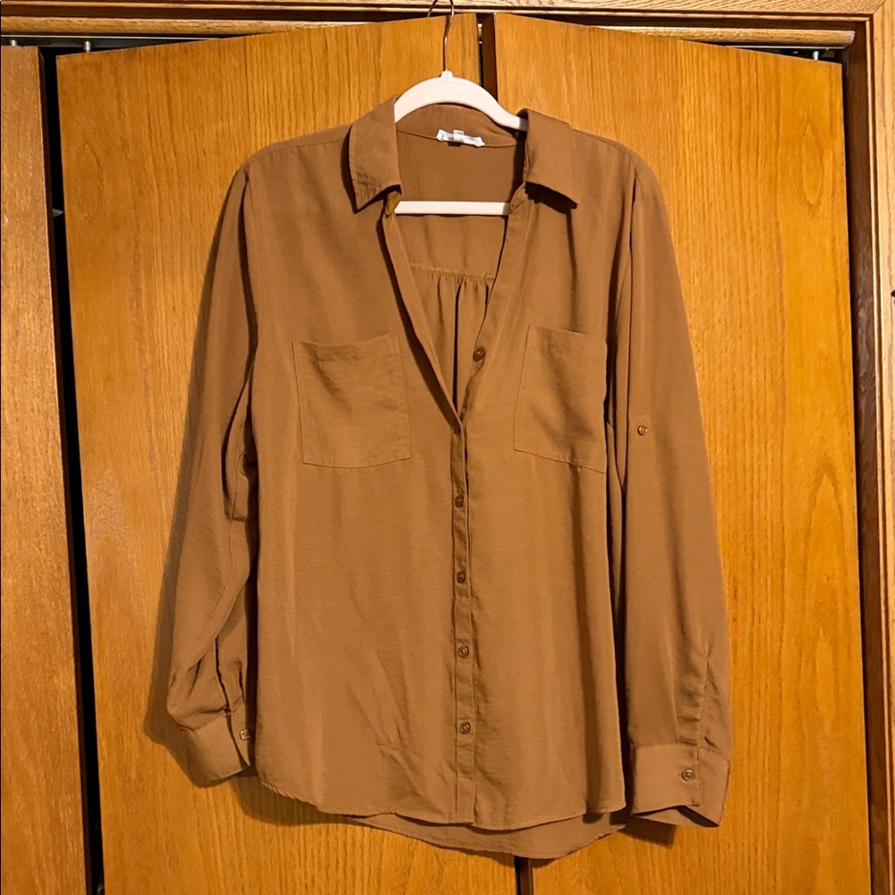 Maurices Tan Button-Down Shirt